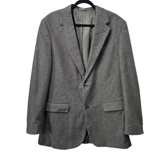 Oscar De La Renta Mens Gray Wool Cashmere Blend Suit Jacket Blazer